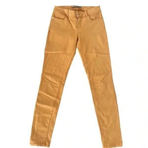 MASSIMO DUTTI  MUSTARD YELLOW STRETCH SKINNY FIT MID RISE JEANS SIZE 4